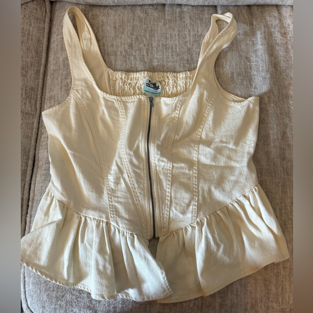 White Jean crop tank - target - new with tags